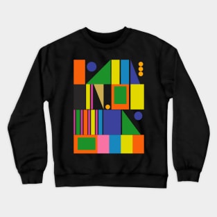 Mid Century Modern Modtastic Colorful Geometric Abstract Pattern Crewneck Sweatshirt